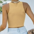 thumbnail image 5 of Levmjia Women Tank Tops Sleeveless Crop Top Sexy Casual Solid Round Neck Vest Summer Polyester Fashion Slim Fit for Daily Wear Party and Vacation, 5 of 7