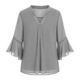 thumbnail image 5 of SERTG Girls Glitter Party Top Breathable 3/4 Sleeve V-Neck Blouse Fashion Big Kids Solid Color Spring Summer Holiday Pullover(Gray,9-10 Years), 5 of 7