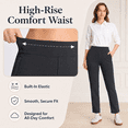 thumbnail image 4 of MASKERT Women’s Fleece Lined Pants, High Waisted Stretch Casual Pants, Warm Straight Leg Tapered Pants for Winter, Golf, Hiking & Daily Wear, 4 of 9