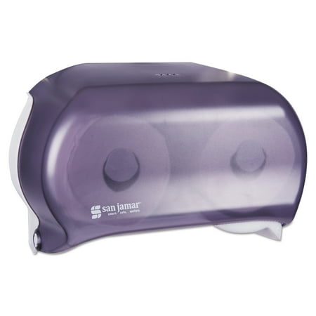 - VersaTwin Tissue Dispenser, 8 x 5 3/4 x 12 3/4, Transparent Black Pearl -SJMR3600TBK