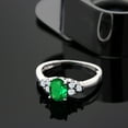 thumbnail image 5 of Gem Stone King 925 Sterling Silver Green Nano Emerald and White Topaz Ring for Women (0.64 Cttw, Available in Size 5, 6, 7, 8, 9), 5 of 5