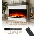 thumbnail image 3 of Maxhonor 60 - Inch White Electric Fireplace Mantel: Extra - Large Insert, 12 Flame Colors, Remote Control, 3 of 7
