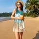 thumbnail image 3 of Easygdp Ocean Wave Crash para Vestido Transpirable de Mujer, Vestido Suelto de Manga Corta con Pliegues y Bolsillos para el Verano, 3 of 7