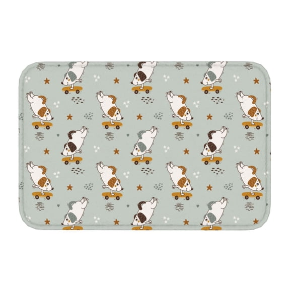 Kdxio Dog Riding Skateboard,16" x 24", Non-Slip Front Door Mats,Outdoor Welcome Mat Washable