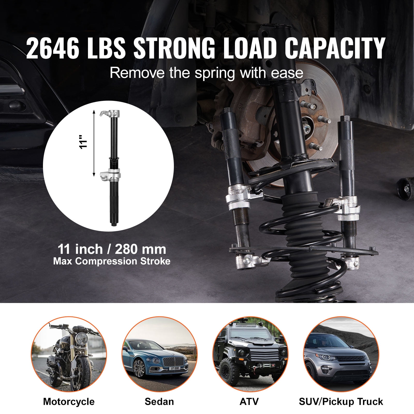 KFFKFF 2 pcs Heavy Duty Coil Spring Compressor Tool Macpherson Strut Spring Compressor Set 2646 lbs Strut Spring Compressor