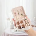 thumbnail image 3 of Portable Jewelry Box with Mirror for Women Girls, Small Travel PU Leather Jewelry Organizer, Earrings Ring Necklace Mini Display Storage Case, 3 of 8