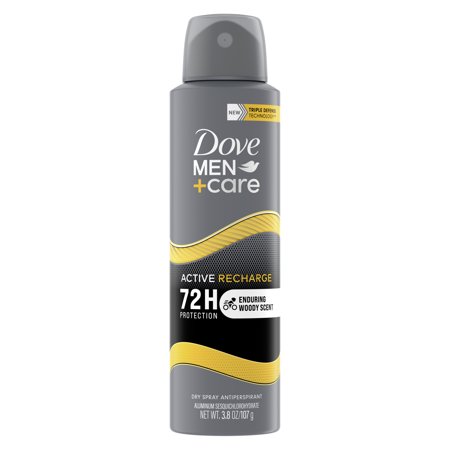 Dove Men+Care 72H Antiperspirant Deodorant Dry Spray for Men Active Recharge  3.8 oz