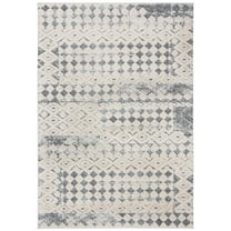 SAFAVIEH Martha Stewart Lucia Shag Area Rug, White/Light Grey, 5'1" x 7'6"