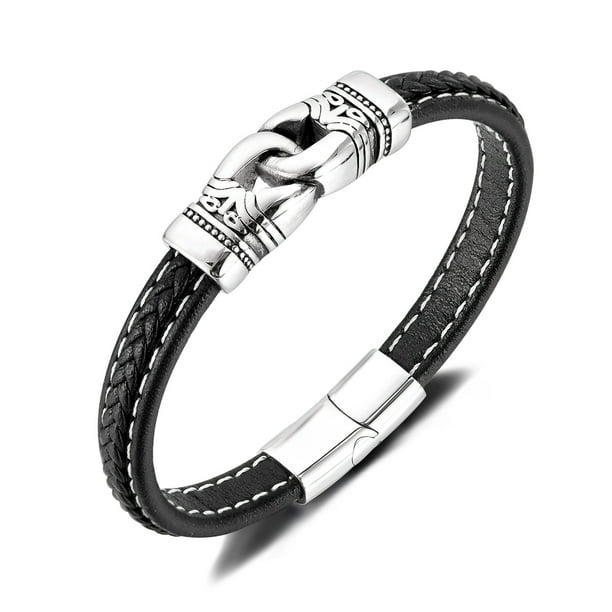 Pulsera de acero inoxidable con eslabones para hombre de 20,9 cm de longitud