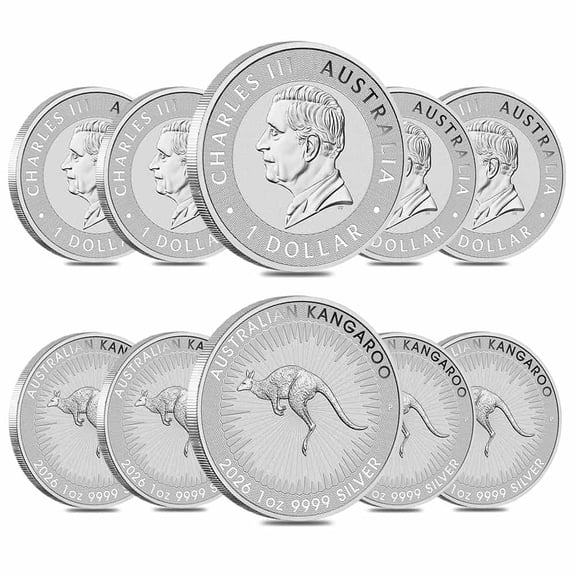 Lot of 10 - 2026 1 oz Australian Silver Kangaroo Perth Mint BU