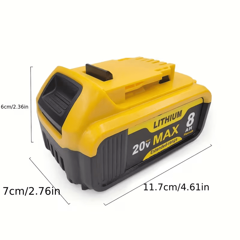 6Pack Replace for Dewalt 20V Max Battery 8000mAh, Replacement for dewalt 20v Batteries DCB200 DCB201 DCB206 DCB204 DCB208, Compatible with DeWalt 20V Cordless Power Tools and Chargers