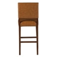 thumbnail image 4 of Linon Bristol 30" High Back Bar Stool, Walnut/Dark Caramel Faux Leather, 4 of 13