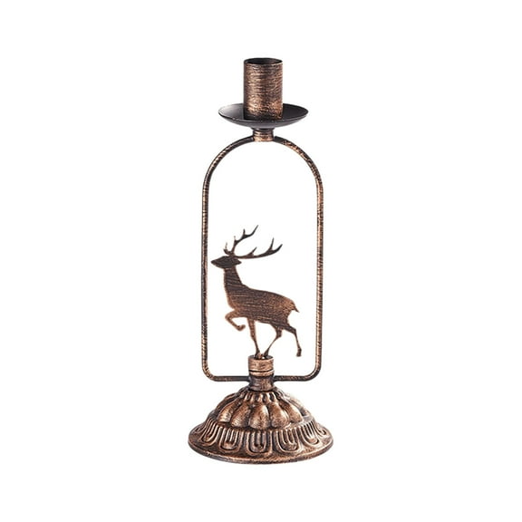 Candle Holder for Christmas Decor Taper Candlestick Table Centerpiece Decorations for Party Dinning Room Home Indoor (Deer)