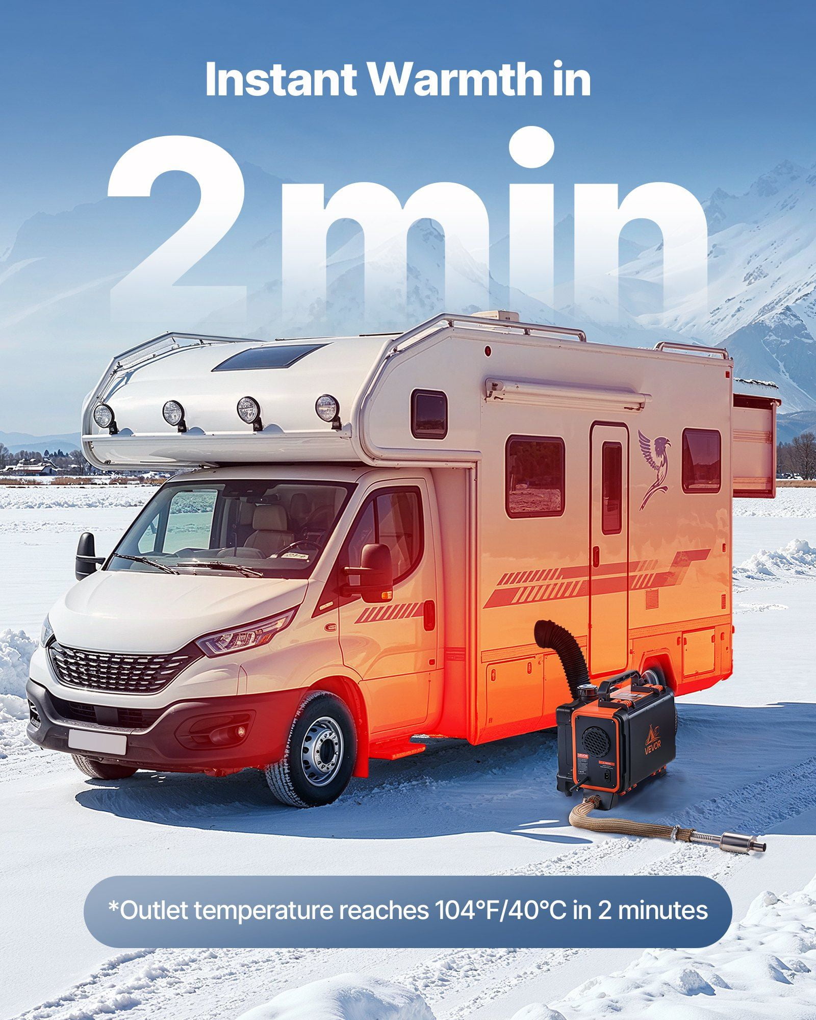 8KW Diesel Heater Portable, 12V/24V DC, Includes Remote & LCD Screen, Low Noise Operation, 1.2 Gal Fuel Tank, Ideal for RV, Van, Camper, Truck