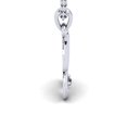 thumbnail image 3 of SuperJeweler B Initial Necklace in 14 Karat White Gold, Diamond Accent and Swirly, With Free 18 inch Cable Chain, for Women, 3 of 6