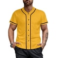 thumbnail image 2 of Yellow Baseball Shirts Sports Uniform for Men Hip Hop Softball Sports Active Tee, 2 of 5