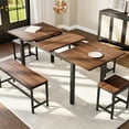 thumbnail image 1 of EDTara Table à Manger Moderne Extensible, Ensemble de Table de Cuisine 63” avec Bancs et Tabourets pour 8, Facile à Assembler, 1 of 9