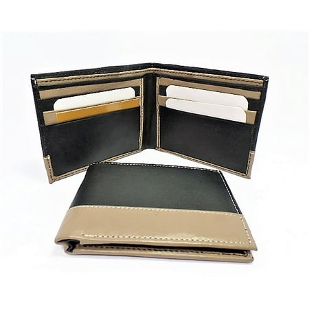 Set of 2 Leather Wallet in Black and Tan