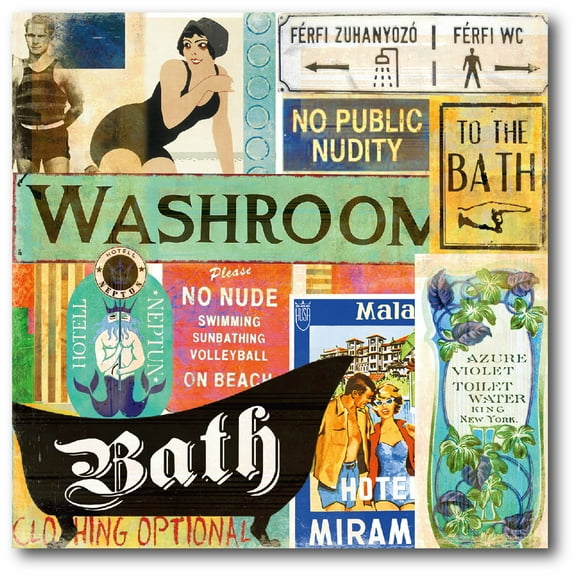 Washroom Gallery-Wrapped Canvas Wall Art, 16x16
