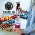 thumbnail image 2 of OVENTE Electric Cordless Immersion Hand Blender, 8-Mixing Speed, Rechargeable, New- Black HR981B, 2 of 9