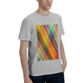 thumbnail image 2 of Bingfone Abstract Watercolors Tartan Men'S Loose Fit Short-Sleeve Pocket T-Shirt, 2 of 7