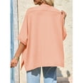 thumbnail image 2 of Women Summer Oversized T Shirt Batwing Sleeve Short Sleeve Asymmetric Hem Top Loose Waist T Shirt, 2 of 4