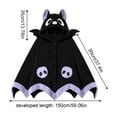 thumbnail image 4 of Cute Bat Wearable Fleece Blanket Hoodie Cape with Skull Pattern and Ears for Women Comfortable Home Wear Gift Idea, 4 of 9