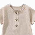 thumbnail image 2 of Newborn Baby Girl Boy Clothes Summer Outfits Infant Short Sleeve Romper Jumpsuit Cotton Solid Color T-Shirt Bodysuit Bodysuit Cute Newborn Clothes Girl Kaprioy Girls Summer Outfits, 2 of 4