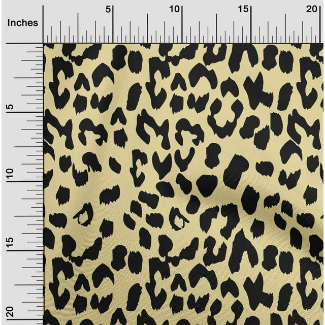 oneOone Georgette Viscose Pale Yellow Fabric Leopard Animal Skin Sewing Craft Projects Fabric Prints By Yard 42 Inch Wide