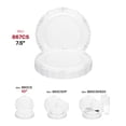 thumbnail image 5 of Smarty 7.5" Clear Silver Vintage Round Disposable Plastic Salad Plates 120ct, 5 of 7