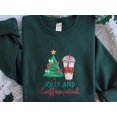 thumbnail image 2 of To Be Jolly & Caffeinated Embroidered Sweatshirt, Christmas Sweatshirt, Christmas Coffee Shirt, Christmas Tree Coquette Shirt, Coffee Shirt, 2 of 5