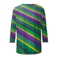 thumbnail image 5 of Gamivast Womens Mardi Gras Sweatshirts Striped 3/4 Sleeve Funny Graphic Pullover Fitted Crewneck Tunic Casual Tops Holiday Carnival Party Outfits 2026, 5 of 6