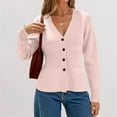 thumbnail image 2 of iOPQO Lightweight Cardigan Sweaters Soft Cardigans for Women Womens Cardigan V Neck Sweaters for Women Button Up Cardigan Knit Sweater Pink XL, 2 of 4
