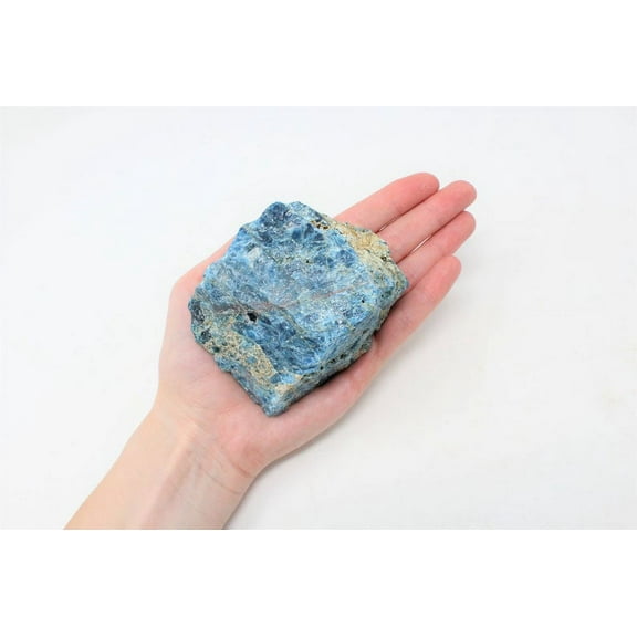 Blue Apatite XL Rough Raw Chunk - High Grade A Quality - Healing Crystals, Blue Stone for Reiki, Meditation, Large Apatite, Chakra Stone