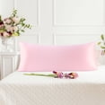 thumbnail image 2 of PiccoCasa Silky-Soft Satin Pillow Cases with Zipper Long Pillowcase Pillow  Covers Jumbo Pink, 2 of 8