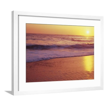 View of Beach at Sunset, Near Santa Cruz, California, USA Framed Print Wall Art By Stuart