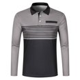 thumbnail image 3 of LGhxcb Mens Polo Shirts Casual Style Clothing Solid Color Long Sleeved Pocket T Shirt Mens Polo Shirts Lapel Long Sleeved T Shirt, 3 of 6