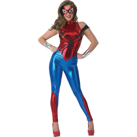 Women's Marvel Spiderman Spidergirl Liquid Metal Jumpsuit Costume Small 6-9