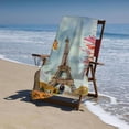 thumbnail image 4 of PHYHOO Watercolor Eiffel Tower Large Lightweight Microfiber Towel Super Absorbent Sand Free Thin Quick Dry Pool Towel for Beach Travel Sports Pool Bath Camping 30x60in, 4 of 8