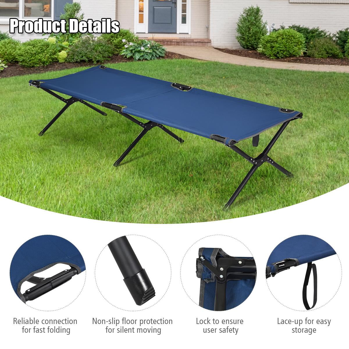Buy Giantex Folding Camping Cot, Portable Folding Bed w/Steel Frame