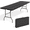 Black, variant on BORGEBY 8FT Folding Table, Half Portable Plastic Foldable Table for Indoor, Outdoor, Party, Dining, Wedding, Events, Camping（Black）