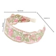 thumbnail image 6 of ievspot 1 Pcs  Mesh Yarn Wide Headband ,Retro Embroidery Flower Pattern Hair Hoop Soft Elastic Headband Hair Accessory, 6 of 8