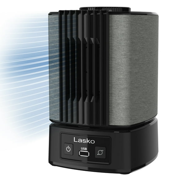 Lasko SlumberBreeze 8" 2-in-1 Personal Fan with White Noise, Black, SB100