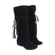 thumbnail image 3 of Ferndule Boos para mujer Botas altas de gamuza sintética Botas altas hasta la rodilla Botas anchas de pantorrilla, 3 of 7
