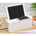 thumbnail image 3 of Shisuyan Multifunction Wire Protection Storage Box Anti-dust Plastic Case Household Supplies for Organizing Charger Cables Socket (White, Medium Size), 3 of 8