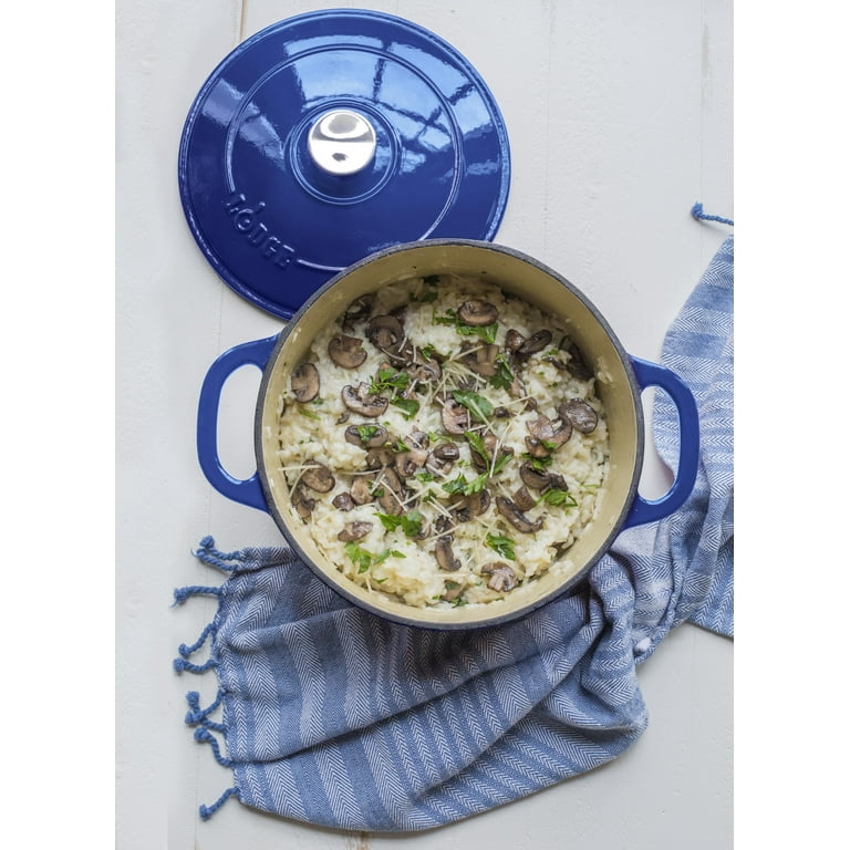 5 Quart Enameled Cast Iron Round Dutch Oven Braiser, Blue, 1 PIECE - Foods  Co.