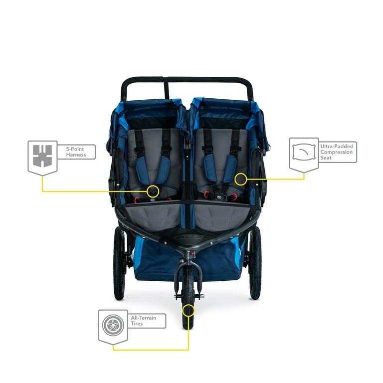 BOB Revolution Flex 3.0 Double Jogging Stroller Glacier Blue