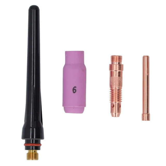 Accesorios para antorcha de soldadura por arco de argón TIG, boquilla de cerámica, pinza de electrodo, kit de conector de tapa trasera larga