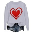 thumbnail image 2 of Xixinqiwan Valentine's Day Gift for Women Shirts,Women Valentines Sweater Love Heart Graphic Knit Sweatshirts Valentine Day Oversized Crewneck Tops, 2 of 3