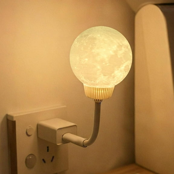 Voice Controlled Moon Night Lights, Moon Lamp,3 Color Led Night Light,Eye Protection Timer Dimming Lamps，Suitable for Home Decoration